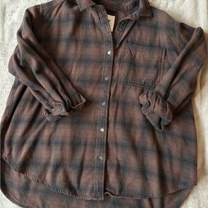 Aerie anytime fave flannel button down canyon sun